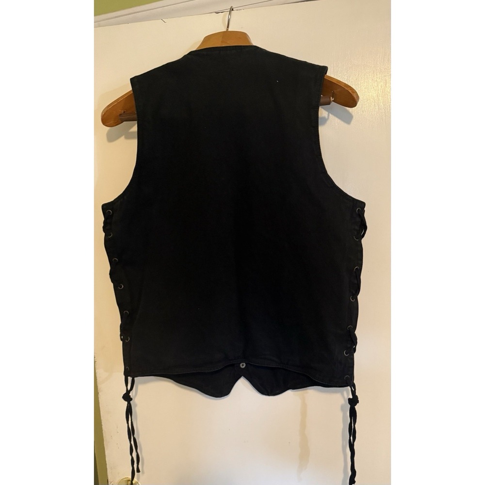 Milwaukee Performance Apparel Vest Mens Lg Black Denim Concealed Carry Biker - Picture 6 of 10